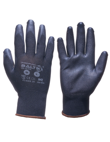 Rękawice robocze nylonowe pokryte poliuretanem BALTIK Black