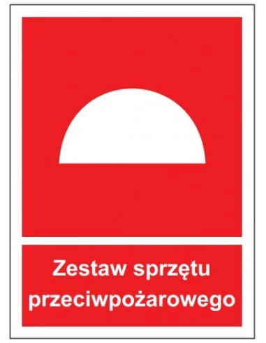 Znak ZESTAW SPRZĘTU PRZECIWPOŻAROWEGO 15x20 cm Anro, art. 26P