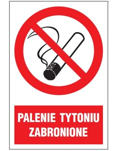 Znak PALENIE TYTONIU ZABRONIONE z podpisem 15x20 cm Anro, art.12P/1